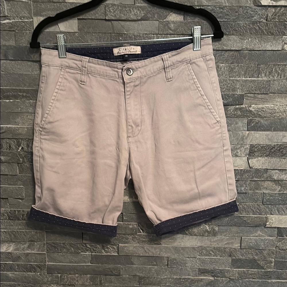 Gray Flat Front Shorts with Versatile Style